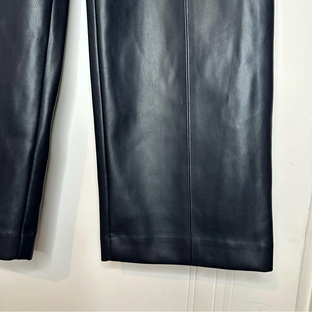 Ann Taylor Navy Faux Leather Trousers size 2 - Picture 3 of 11